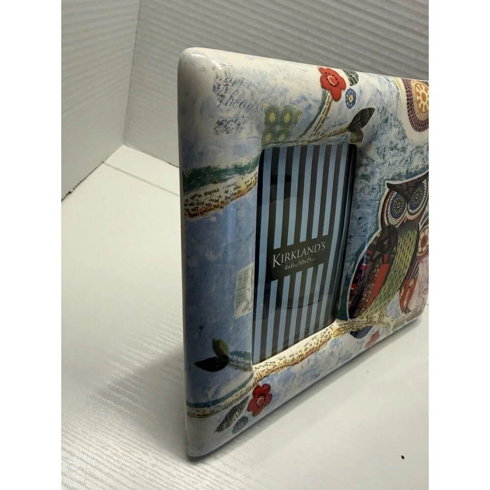 Kirkland’s Boho Southern Barn Owl Ceramic Picture Frame 4x6in/10x15cm